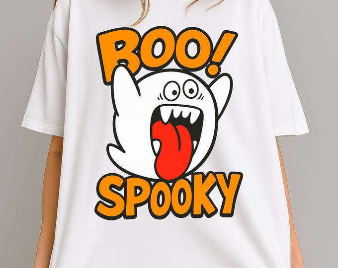 Boo Spooky Ghost Halloween T-Shirt: Funny Fall Graphic Tee