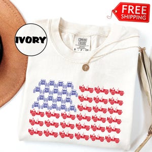 Classic 4WD and American Flag Comfort Colors T-Shirt, Offroad Forest Shirt, USA Flag Offroad Unisex T-Shirt, American Offroad Shirt