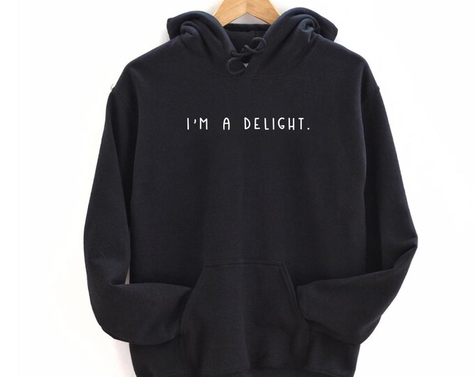 I'm A Delight Sweatshirt, Graphic Hoodie, Funny Womens Sweatshirt, Funny Mom Teacher Shirt, Sarcastic Sweatshirt