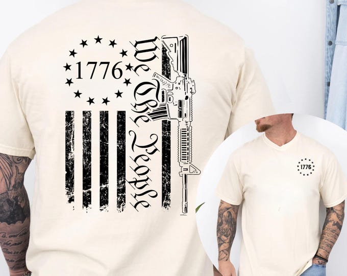 We The People Comfort Colors T-Shirt, Vintage Patriotic Shirt, Vintage USA Flag Shirt, 1776 Flag TShirt, Labor Day Tee, Mens Patriotic Shirt