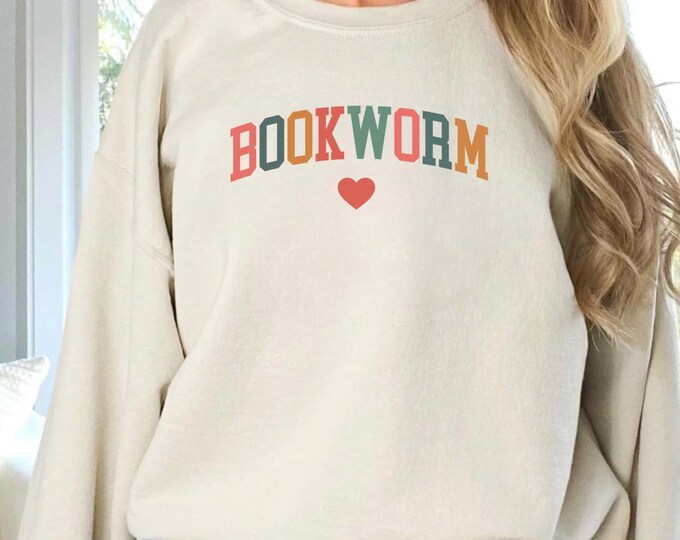 Bookworm Sweatshirt, Cute Teacher Books Lover Sweatshirt, ESL Teacher Sweatshirt, Gift for Teacher, Gift for Books Lover