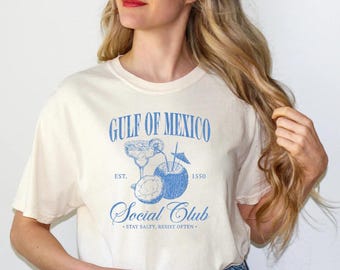Gulf of Mexico Vintage Gulf of Mexico Social Club Est 1550 Comfort T-Shirt, Democrat Shirt Gulf of Mexico Name Origin 1550 Comfort Colors