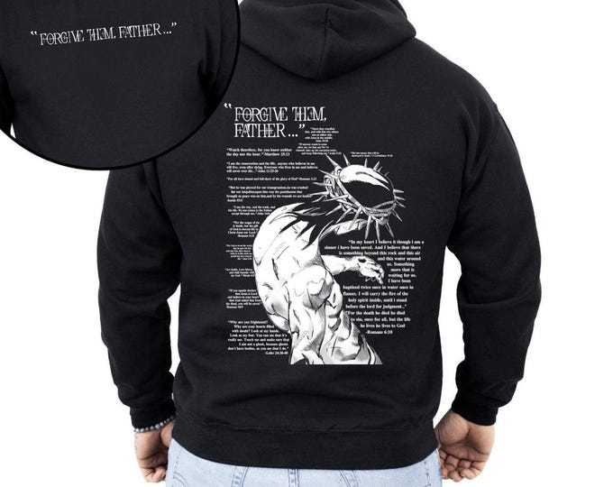 Forgive Them Father, Front and Back, Christian Faith Unisex 2 Sided Hoodie, Faith Apparel Hoodie, Hooded Sweatshirt