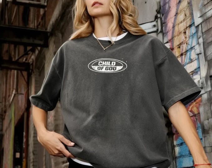 Streetwear Faith Apparel, Vintage Wash Distressed T shirt, Religious Gift for Her/Him