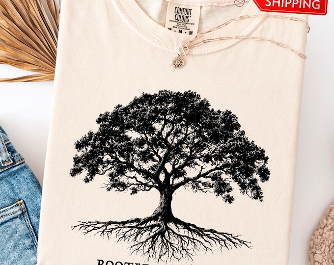 Rooted In Christ Comfort Colors® T-Shirt, Religious Shirt, Rooted In God Christian Jesus Apparel, Christian Shirt, Inspirational Tee