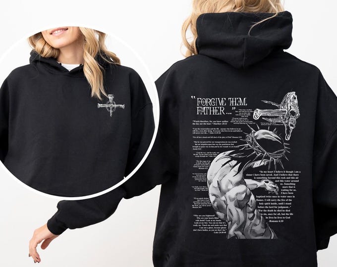Forgive Them, Father Bible Verses Hoodie, Church Hoodie, Christian Faith Unisex Hoodie, God Clothing, Gift for Her