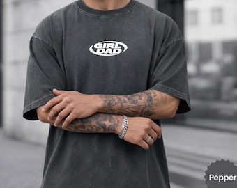 Retro Oval Girl Dad Shirt, Y2K Style, Father's Day Gift, Trendy Dad Apparel