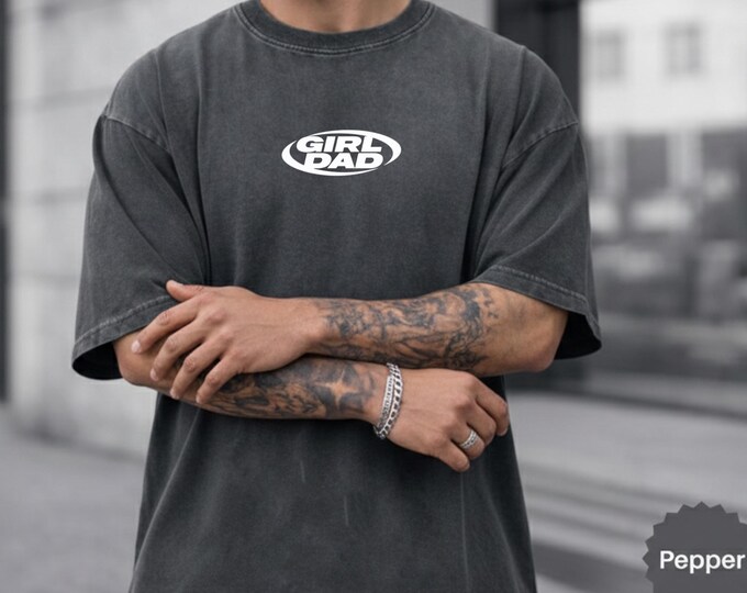 Retro Oval Girl Dad Shirt, Y2K Style, Father's Day Gift, Trendy Dad Apparel