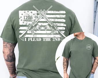 Vintage 1776 I Plead The 2ND Flag USA Comfort Colors T-Shirt, Memorial Day Shirt, American History 1776, Vintage USA Flag 1776, 1776 Shirt