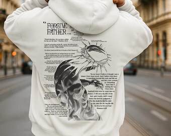 Forgive Them Father, Front and Back, Christian Faith Unisex 2 Sided Hoodie, Faith Apparel Hoodie, Hooded Sweatshirt
