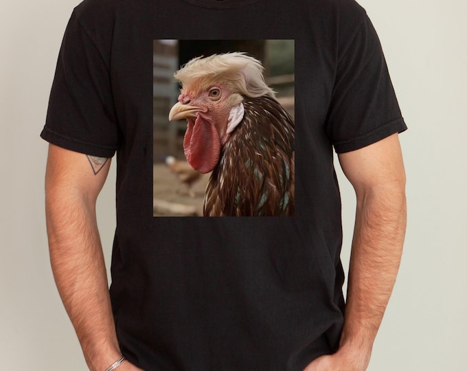 Funny Chicken T-Shirt, Meme Rooster Graphic Tee, Hilarious Farm Animal Shirt, Viral Humor Gift for Men & Women