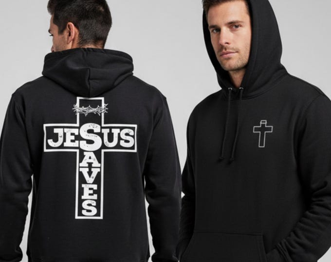 Jesus Saves Hoodie, Christian Apparel, Bible Verse Hoodie, Religious Clothing