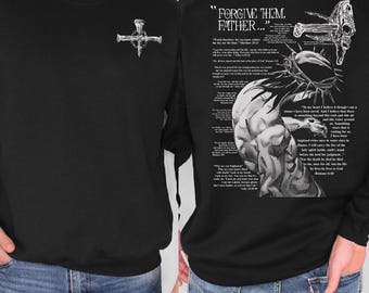 Forgive Them Father Sweatshirt, Bible Verse Sweatshirt, Aesthetic Christian Gift Jesus Lover, Jesus Apparel, Sweatshirt for Fan