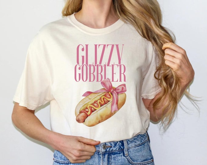 Dirty Unhinged Double Meaning Funny Pun Adult Humor Gift, Glizzy Gobbler Coquette Funny Adult T-Shirt, Gag Joke Casual Outfit, Funny Shirt