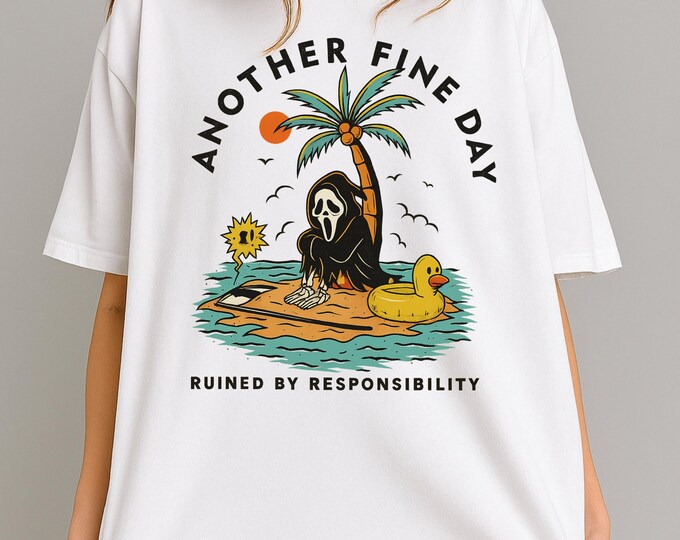 Comfort Colors Funny Grim Reaper Tee: Sarcastic Humor, Retro Summer Shirt