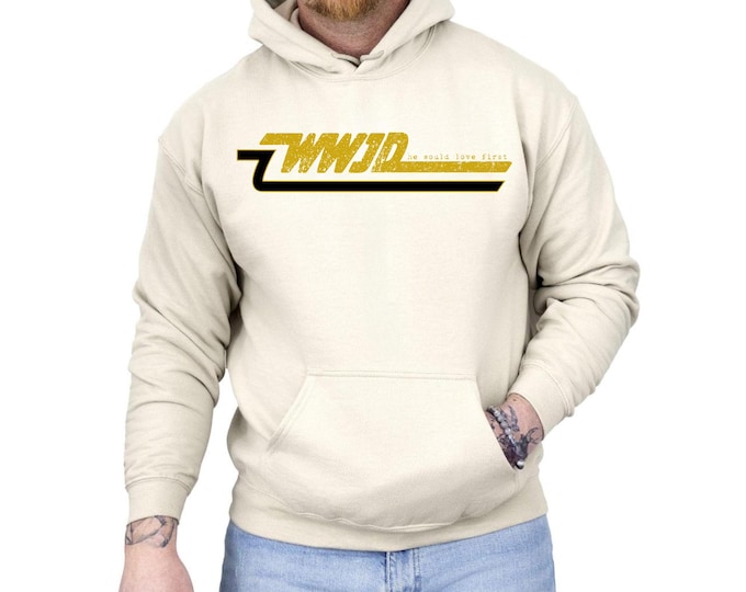 WWJD Christian Hoodie: Distressed Graphic, Unisex Faith Apparel