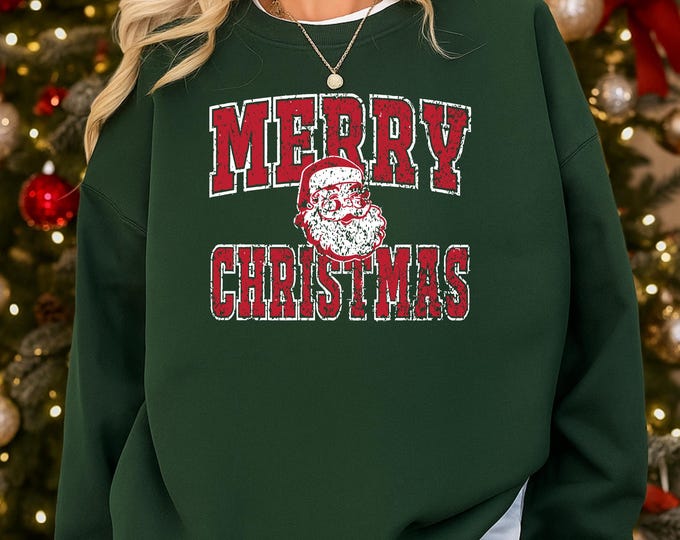 Retro Santa Claus Christmas Sweatshirt - Unisex Holiday Sweater
