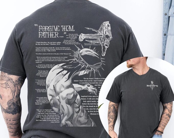 Forgive Them, Father Bible Verses Print Comfort Colors T-Shirt, Christian Jesus Tee, Jesus Loves T-Shirt, God Apparel, Christian Apparel