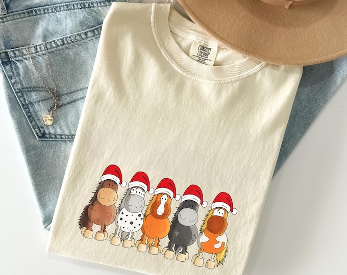 Christmas Horses T-Shirt: Funny Farm Animal Xmas Shirt