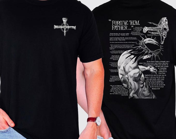 Forgive Them, Father Bible Verses Print Comfort Colors T-Shirt, Christian Jesus Tee, Jesus Loves T-Shirt, God Apparel, Christian Apparel