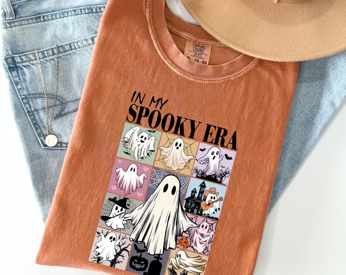 Spooky Season Comfort Colors® T-Shirt, Spooky Vibes Shirt, Funny Fall Ghost Shirt, Halloween Spooky Era Shirt, Halloween Gift for Women