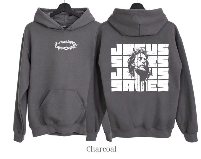 Vintage 90s Jesus Graphic Hoodie - Christian Easter Sweatshirt