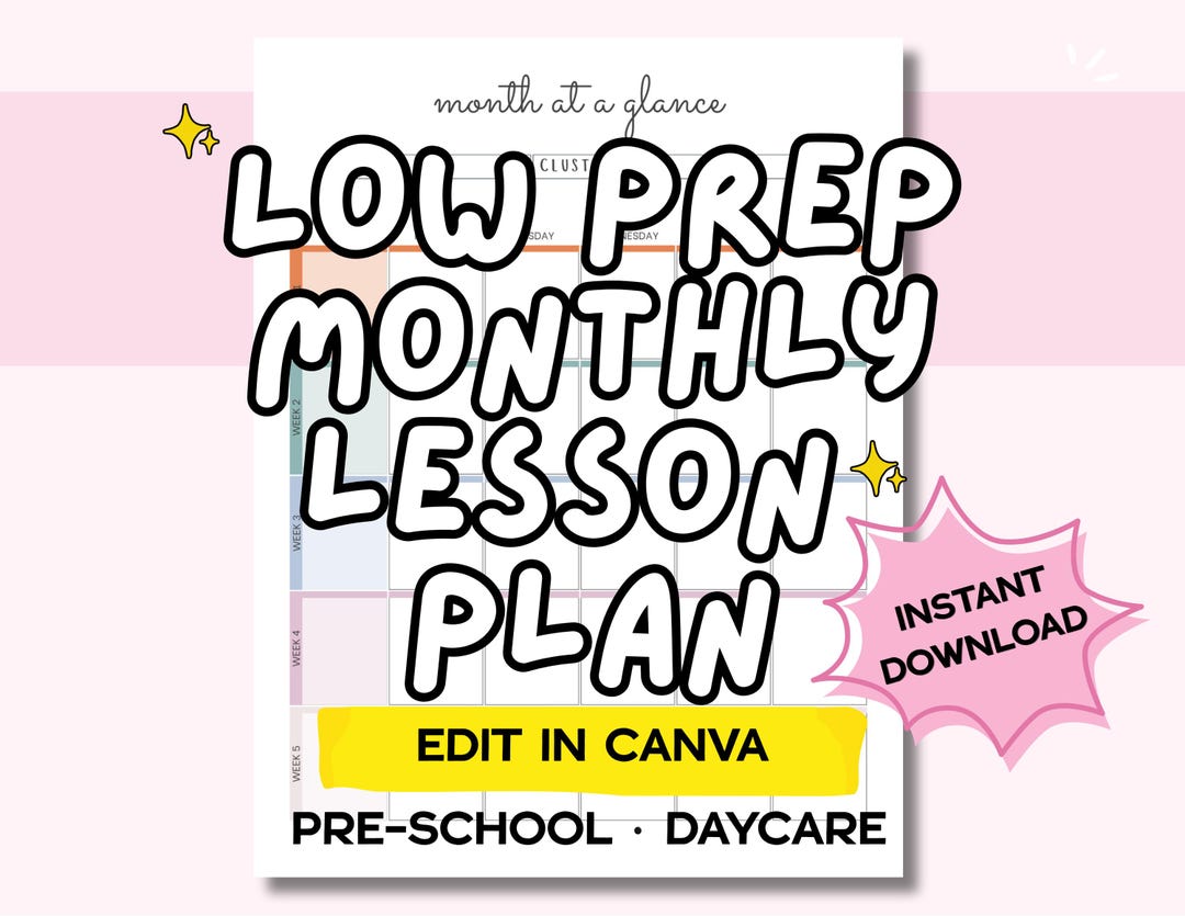 Monthly Lesson Plan Template Editable | Daycare Planner | Early ...