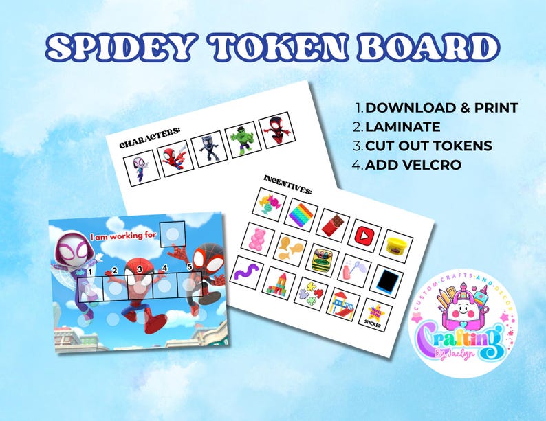 Spidey Amazing Friends Token Board Behavior Chart, Incentives Spiderman ...