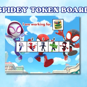 Spidey Token Board, Behavior Reward Chart (Digital Download)