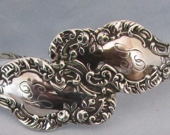 1 Antique Cuff Bracelet Fashioned From Repurposed Sterling Silver Fork Handles