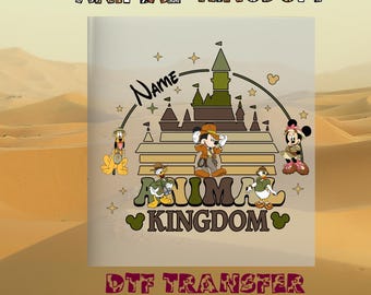 Transferencia DTF personalizada del Castillo del Reino Animal: Leopardo Minnie Safari