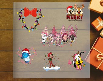 Archivo DTF de Navidad de Disney, Mickey y sus amigos listos para imprimir, transferencia de archivo DTF de Navidad de Mickey y Minnie, archivo DTF de Navidad de Disneyland