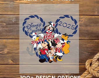 Crucero Disney personalizado listo para imprimir, Transferencia DTF Lets Cruise Disney Dream 2025, Impresión DTF familiar Disney, Prensa térmica, DTF Disneyworld