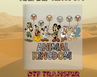 Mickey y sus amigos en el mundo de los globos de Disney Animal Kingdom, Hakuna Matata listo para la prensa, transferencia DTF de Minnie Let's Get Wild, Disney Safari DTF