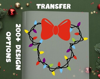 Minnie Christmas Lights DTF, Disney Family Christmas Heat Press Transfer, Holiday Season DTF, Disney Christmas Squad  Ready to Press,