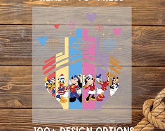 Personajes de Disney en crucero listos para imprimir, transferencia DTF de crucero de amigos de Disney, impresión DTF de la familia Disney, DTF de Disneyworld, transferencia para planchar