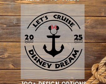 Crucero Disney personalizado listo para imprimir, transferencia DTF Disney Dream 2025, impresión DTF familiar Disney, prensa térmica, DTF Disneyworld, transferencia para planchar