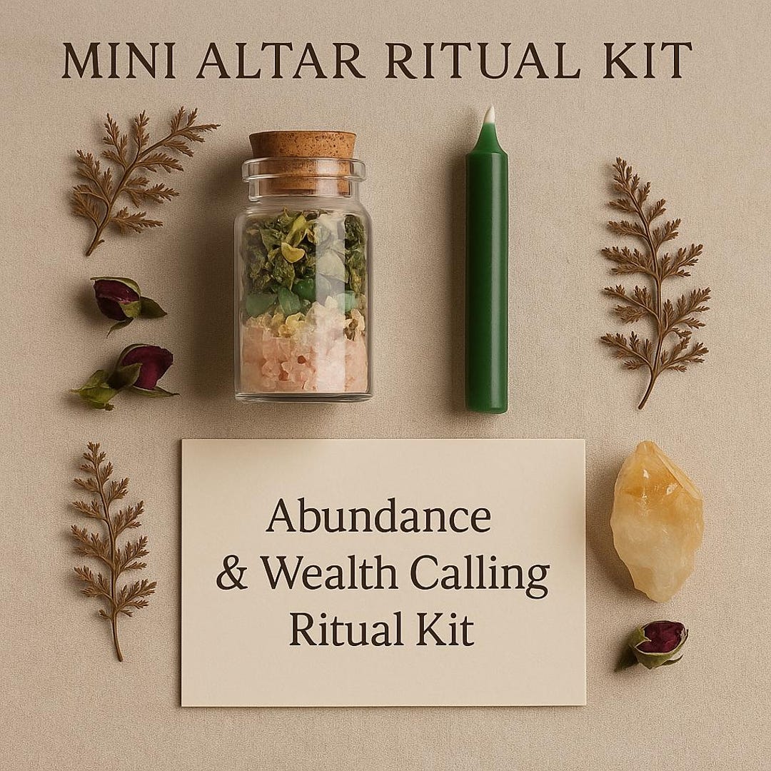 Etsy Ritual Mini Abundance Ritual Kit – Spell Jar, Candle & Card - Etsy