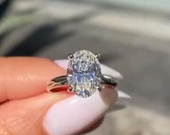 2.5CT Oval Lab Grown Engagement Ring Oval Cut Lab Grown Diamond Ring Solitaire Ring 14k Gold Ring Wedding Ring Proposal Ring Promise Ring