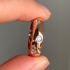 Anillo de compromiso Flash Set con diamante cultivado en laboratorio de talla redonda, oro macizo de 14k, delicado anillo de boda para mujer, apilable, regalo de aniversario para ella.