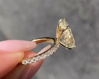 Pear Cut Moissanite Engagement Ring 10K\14K\18K Solid Gold Wedding Ring Solitaire Anniversary Gift For Her