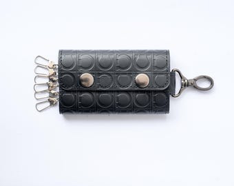 Genuine Leather Key Holder, 6 Hook Organizer Case for Men
