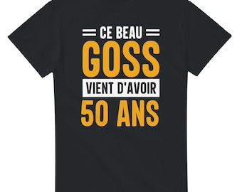 50e verjaardags-T-shirt - Deze knappe man is net 50 geworden - Humoristisch T-shirt voor heren - Grappig cadeau-idee voor heren - Zwart T-shirt 100% katoen