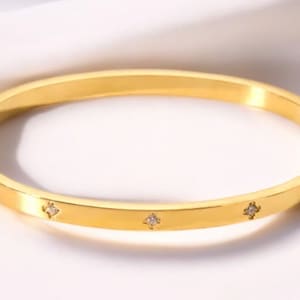Waterproof Cubic Zirconia Bracelet for Women, Stainless Steel Jewelry