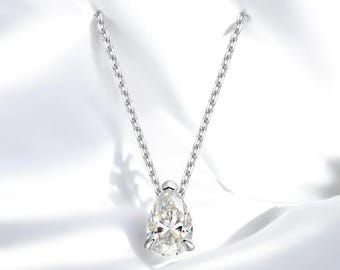 18K Gold Plated Moissanite Necklace - 925 Sterling Silver Jewelry for Women
