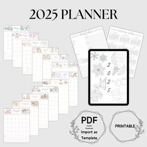 2025 Digitaler Planer, Notability, iPad Planer, Datierter Digitaler Planer, Monatlich & Wöchentlich, Goodnotes Planer, Jahreskalender, Digitaler Kalender