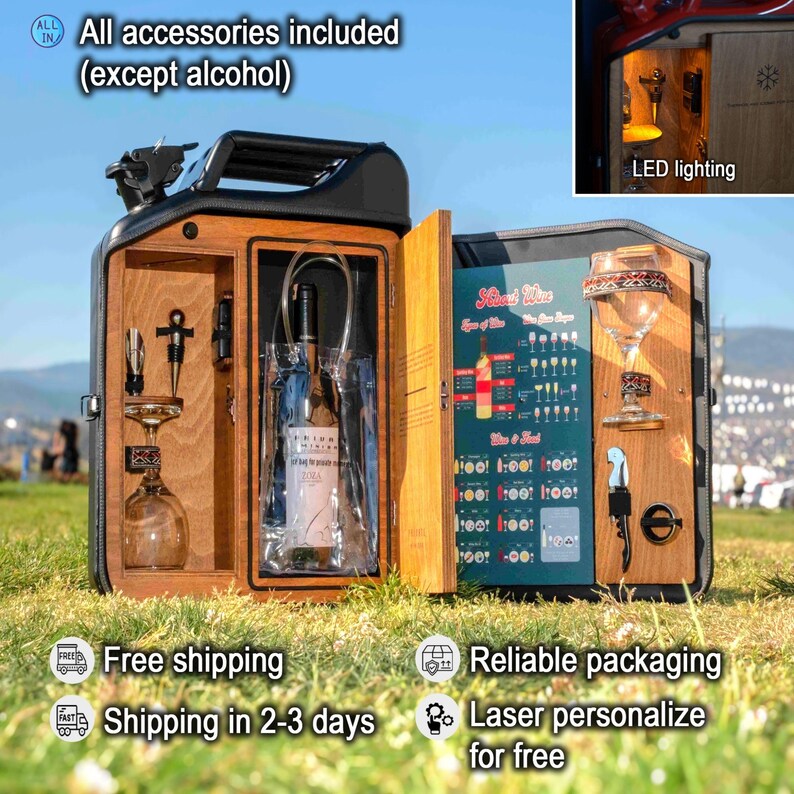 Customizable Mini Bar, Wine Storage, Jerry Can Bar, Liquor