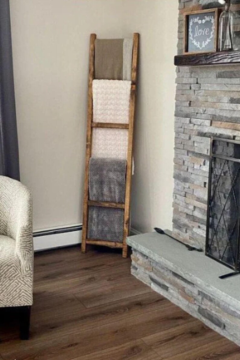Blanket Ladder, Wood blanket ladder, Towel Rack, 5ft ladder, 4ft ladder, 6ft ladder, free shipping