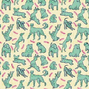 Seamless Dog Pattern JPEG | Cute Puppy Digital Download | Dog Clipart Background | Pet Grooming Scrapbook Paper | Dog Print Art