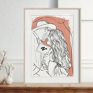 Custom Line Drawing From Photo, Anniversary Gift For Him, Family Line Drawing, Custom Line Art, Cartoon Portrait, Gift For Christmas